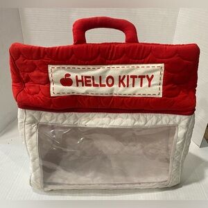 SANRIO Smiles Hello Kitty Red White Cherry Bag Soft Clear Vinyl Screen RARE